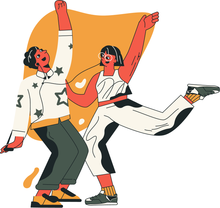 Dois personagens dançando